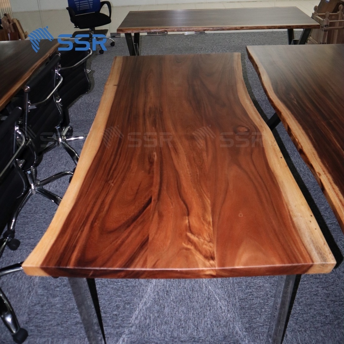 SSR VINA - Raintree Wood Edge Glue Live Edge Countertop - Dining Table Sets Solid Wood Slab Live Edge Table