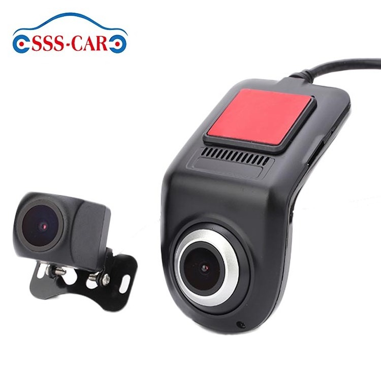 front and rear 2 channel HD 1080P usb mini car dvr video camera with g sensor screenless small hidden android usb dash cam