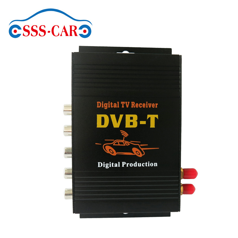 car dvb-t digital tv receiver mpeg-4 2 tuner 2 antennas car set Top box with high speed 180km/h