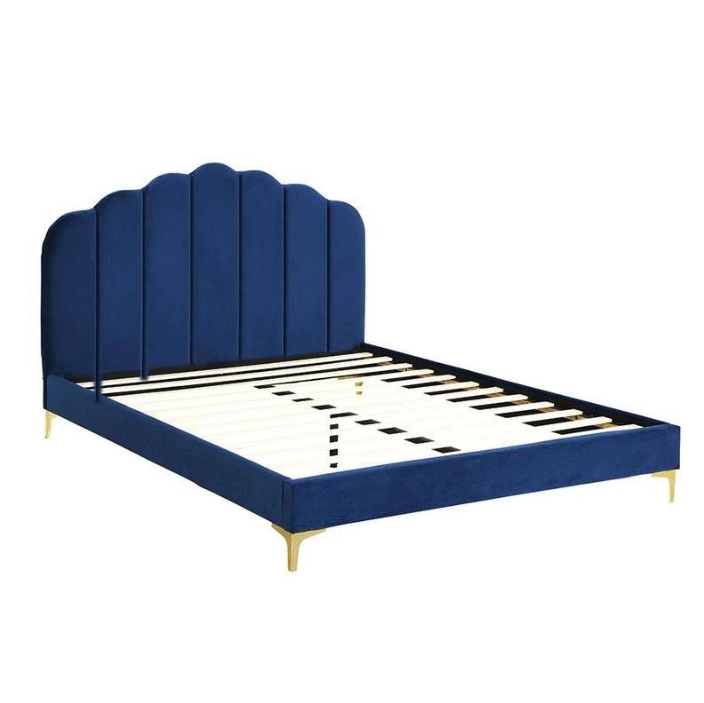 High Quality Upholstered Headboard Flat Packed Beds 120x200cm with  Wooden slats Cheap Beds for wholesale