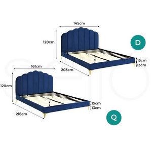 High Quality Upholstered Headboard Flat Packed Beds 120x200cm with  Wooden slats Cheap Beds for wholesale