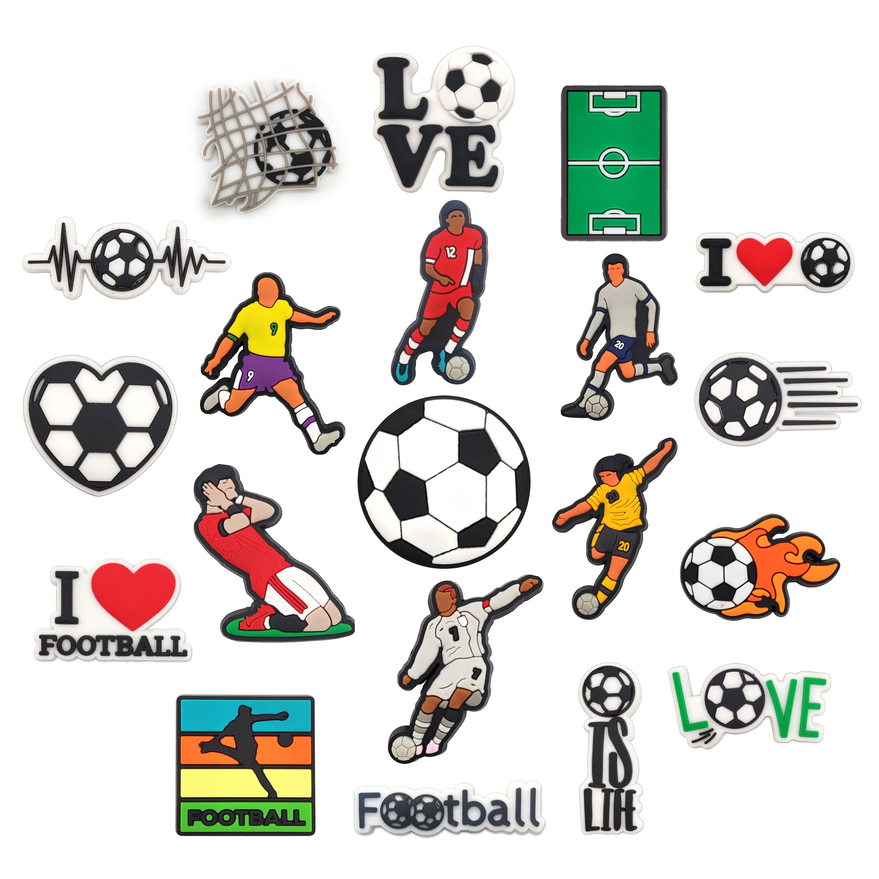 2024 NEW Arrival DIY Football team Logo Sports Team PVC Charms UCS Students PVC Shoe charms for Clog Charms