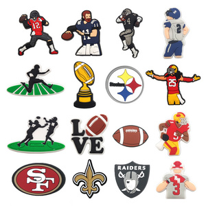 2024 NEW Arrival DIY Football team Logo Sports Team PVC Charms UCS Students PVC Shoe charms for Clog Charms