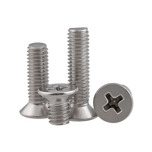 All Size DIN 965 Stainless Steel 304 316 Flat Head Cross Recessed Bolts GB819 Countersunk Head Machine Phillips Screw