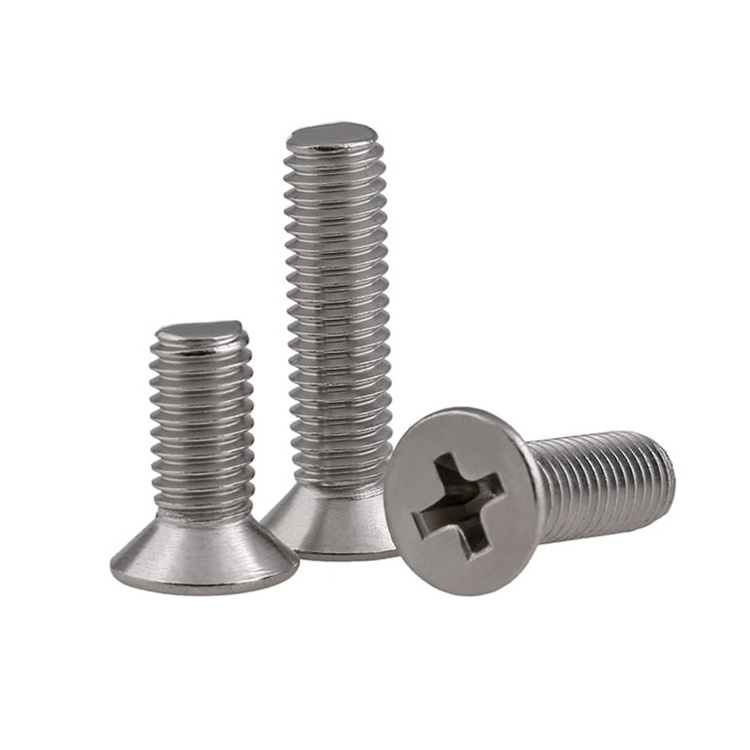 All Size DIN 965 Stainless Steel 304 316 Flat Head Cross Recessed Bolts GB819 Countersunk Head Machine Phillips Screw