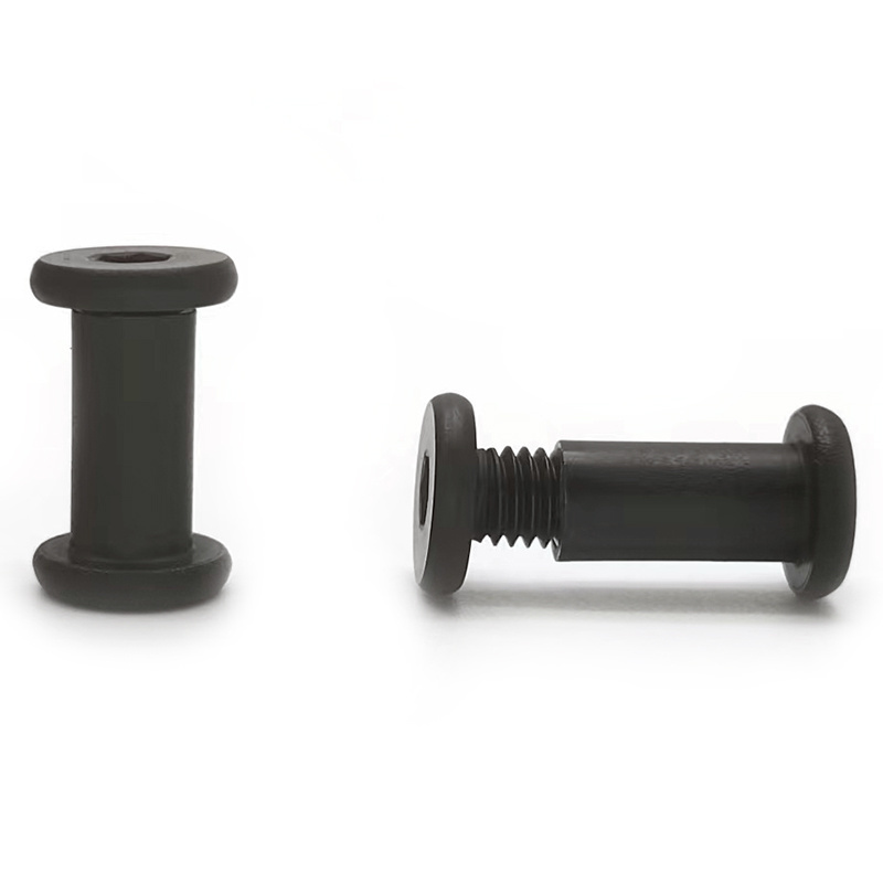 1/16-1/2 Full-size Black Machine Screw Truss Head Binding Post Slotted Male Female Screw Chicago Screw