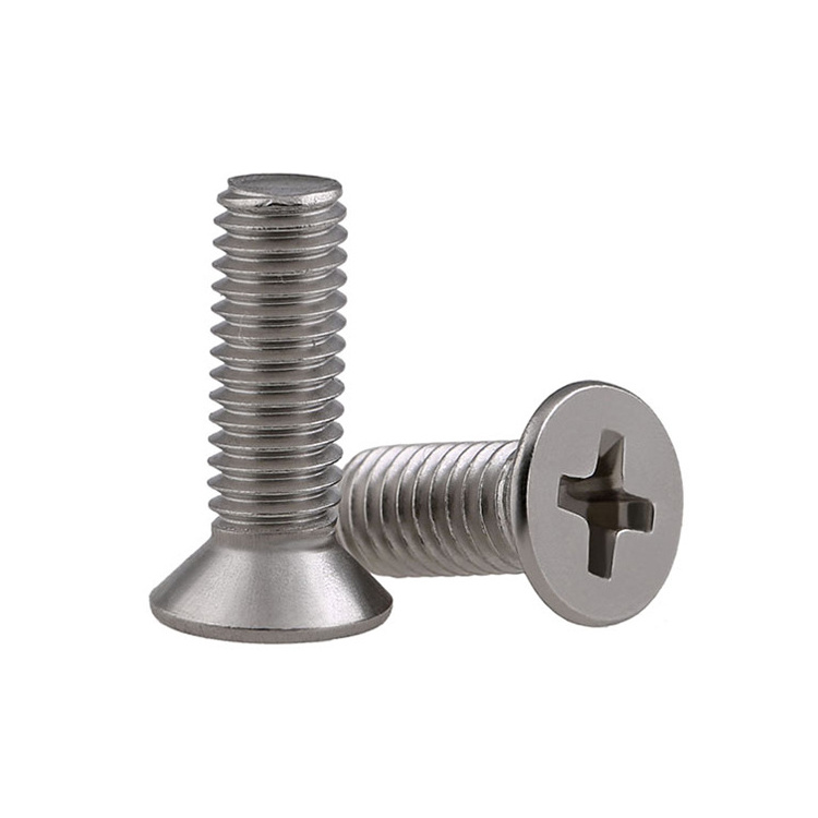 All Size DIN 965 Stainless Steel 304 316 Flat Head Cross Recessed Bolts GB819 Countersunk Head Machine Phillips Screw