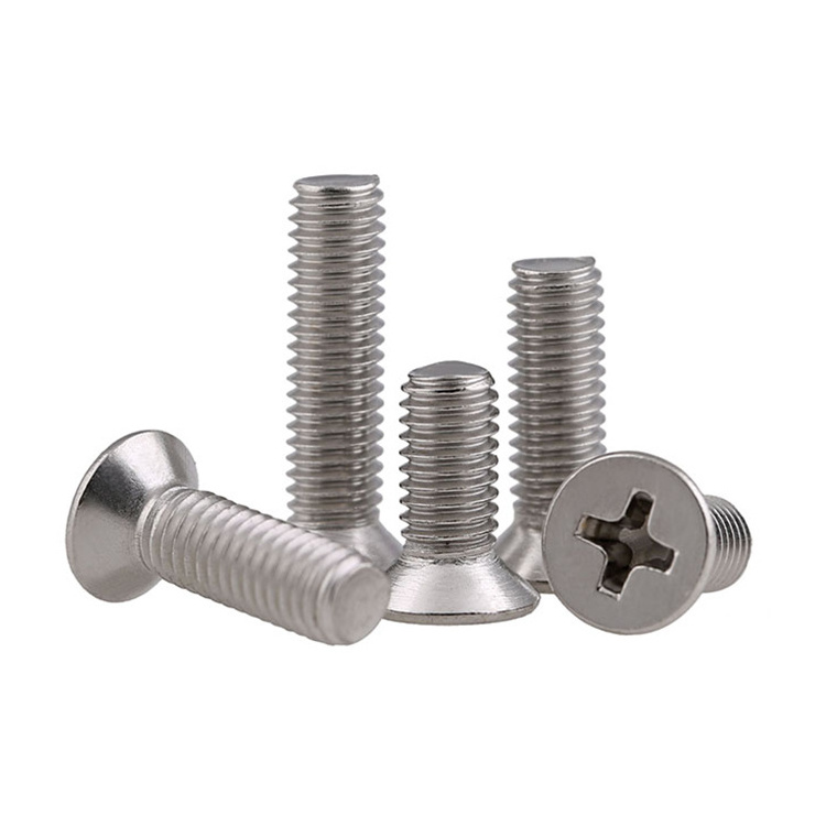 All Size DIN 965 Stainless Steel 304 316 Flat Head Cross Recessed Bolts GB819 Countersunk Head Machine Phillips Screw