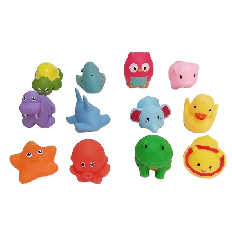 Eco-friendly Rubber sea Anima  Baby Water bathtub toy spray water Floating Sharks starfish octopus whales bath toy for  Toddlers