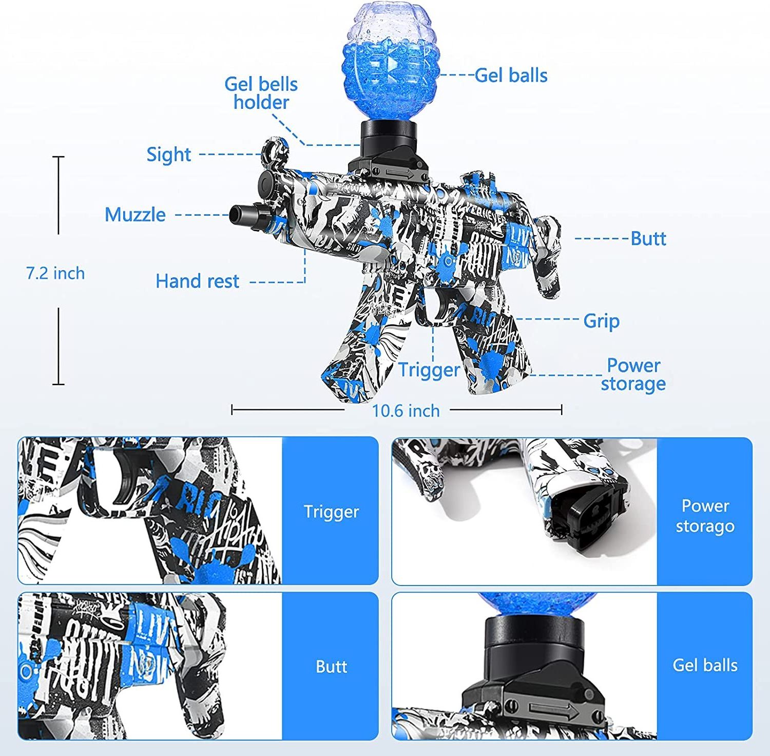 2022 Agreat M416 P90 Akm47 Water Gel Beads  Gell Electric Splatter Ball Pistols Water Bead Soft Bullet Toy Guns