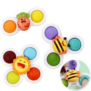 Sensory Toy Bubble Rotating Windmill Baby Suction Cup Fidget Spinner Suction Cup Spinner Bath Toy for Baby