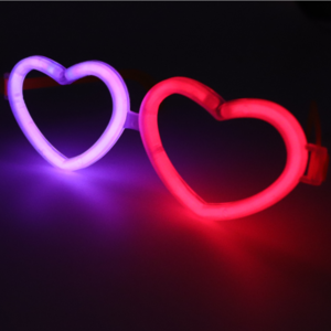 Wedding party favors event decoration glowing sticks heart eyeglasses glow in dark flashing up heart glasses light