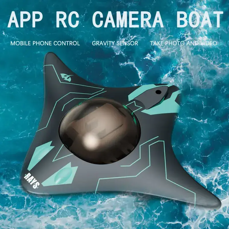 Mini WIFI RC boat and underwater camera real-time transmission - remote controlled toy outdoor underwater photography speedboat