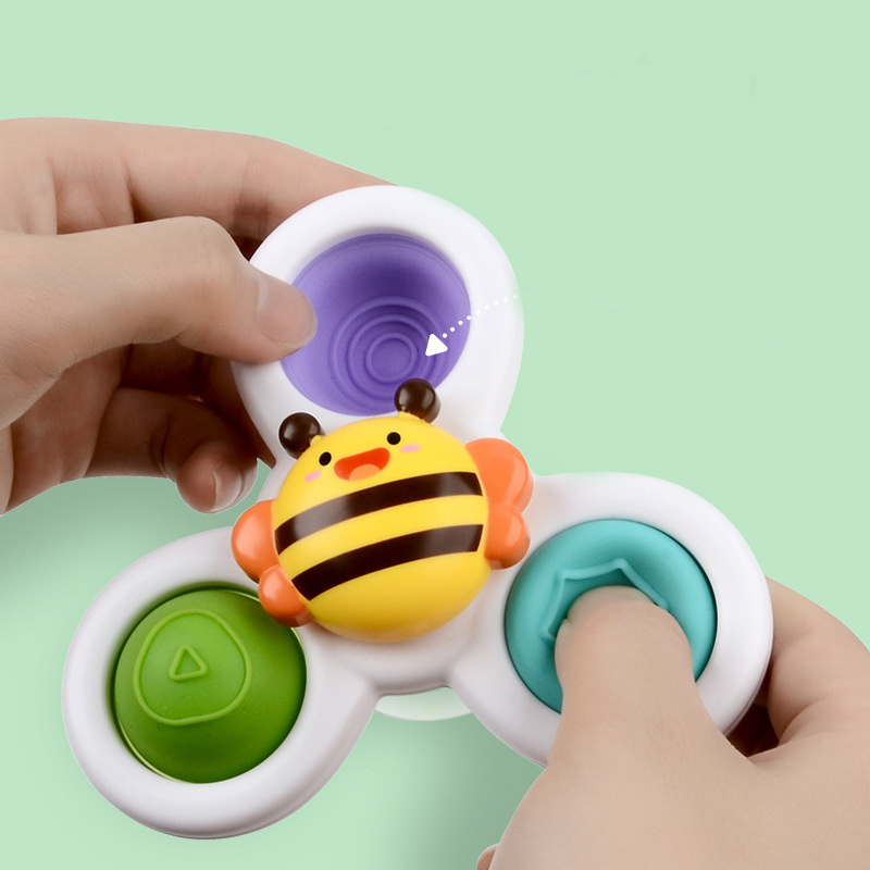 Sensory Toy Bubble Rotating Windmill Baby Suction Cup Fidget Spinner Suction Cup Spinner Bath Toy for Baby