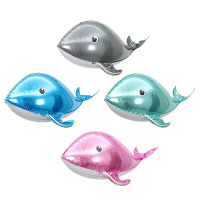 New Wholesale Inflatable Helium Sea Fish Balloons Birthday Party Toy Single Unisex Gift Toy Printed 4d Dolphin Fish Balloon Foil