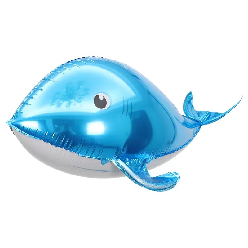 New Wholesale Inflatable Helium Sea Fish Balloons Birthday Party Toy Single Unisex Gift Toy Printed 4d Dolphin Fish Balloon Foil