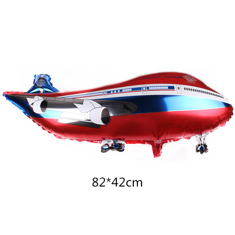 Wholesale 82*42cm Red Blue Plane Airplane Inflatable Aluminum Helium Balloons for kids birthday toys decoration