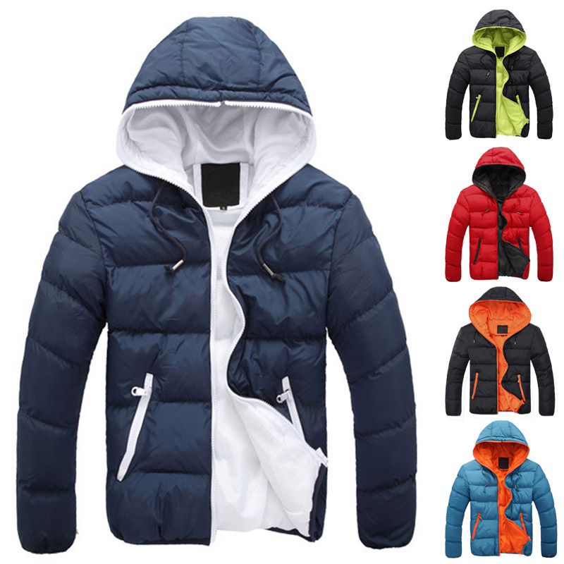 Custom Warm Hooded Windproof High Quality Men Winter Down Coats Quilted Cotton Padded Puffer Jacket