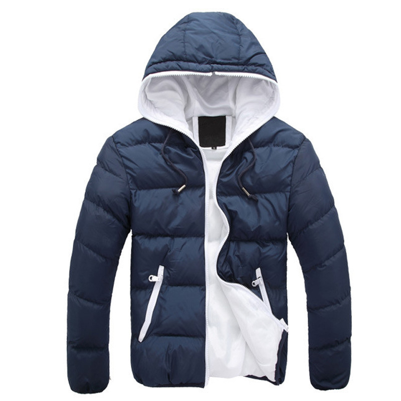 Custom Warm Hooded Windproof High Quality Men Winter Down Coats Quilted Cotton Padded Puffer Jacket