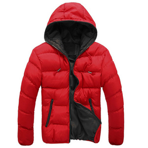 Custom Warm Hooded Windproof High Quality Men Winter Down Coats Quilted Cotton Padded Puffer Jacket