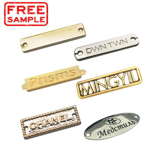 FREE SAMPLE OEM ODM Custom Logo Handbag Bag Metal Tags Logo Garment Clothing Metal Label garment label