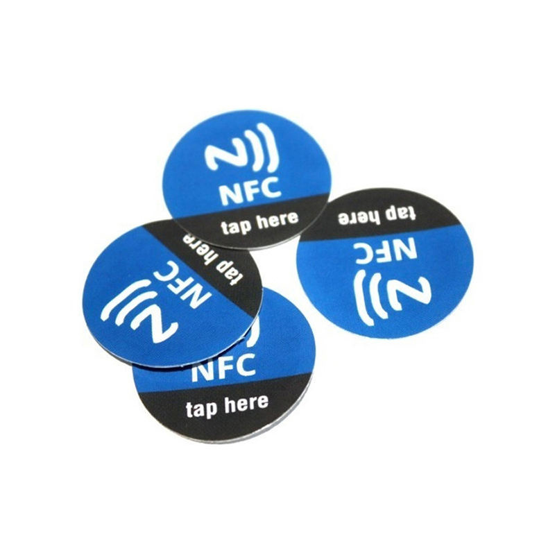 Custom printing iso14443a 13.56mhz rewritable tag216 30mm pvc nfc tag with adhesive custom nfc sticker