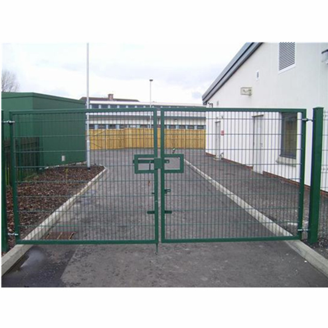 Swing gate double Wicket two door metal mesh fence garden single opening green black colorful cheap quick installation