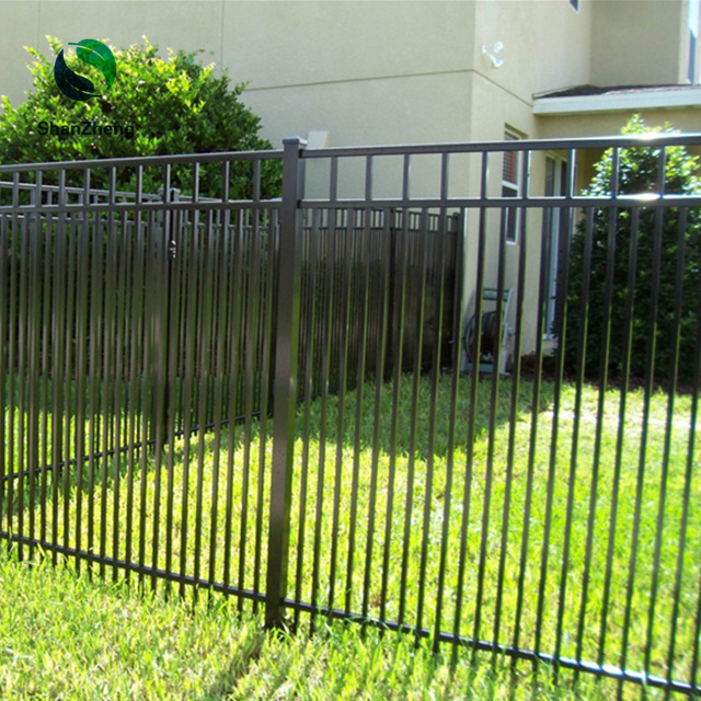 Top flat courtyard 3 rails fence powders coating Guarding Safety Fencing for ground park garden pool barrier ASTM BS EN standard