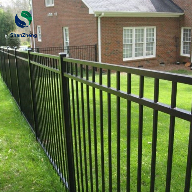 Top flat courtyard 3 rails fence powders coating Guarding Safety Fencing for ground park garden pool barrier ASTM BS EN standard