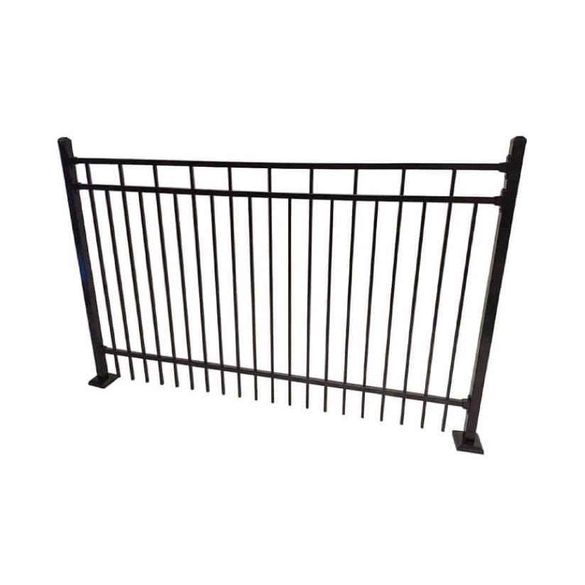 Top flat courtyard 3 rails fence powders coating Guarding Safety Fencing for ground park garden pool barrier ASTM BS EN standard