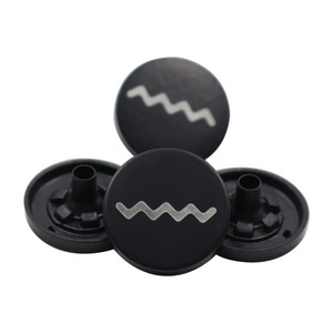 High quality classic black metal accessories button custom logo denim metal tack button for jeans