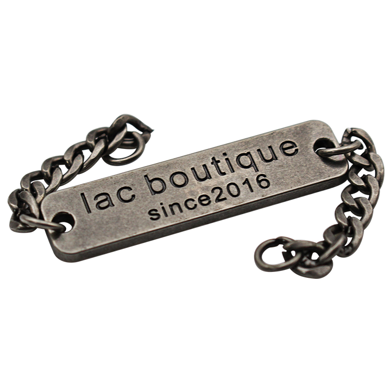 Low price clothing metal label handbag metal logo tag custom metal logos for clothing