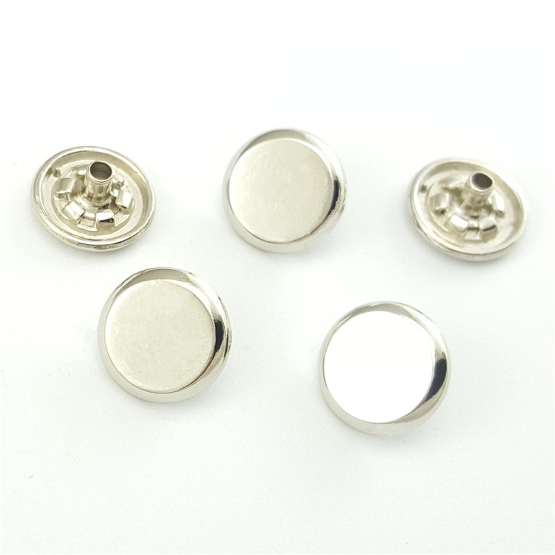 Best Selling 12mm Silver Simple  Metal Push Button Custom Snap Button For Clothing Accessories