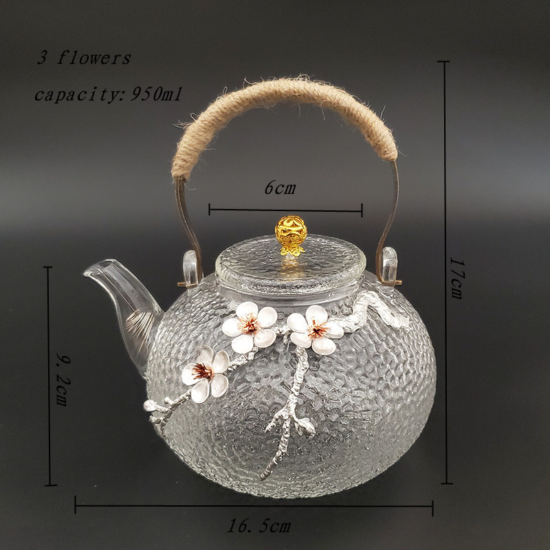 Hot Selling Modern Style High Borosilicate Glass Tea Set Black Tea Green Tea Teapot With Cup For Drinking