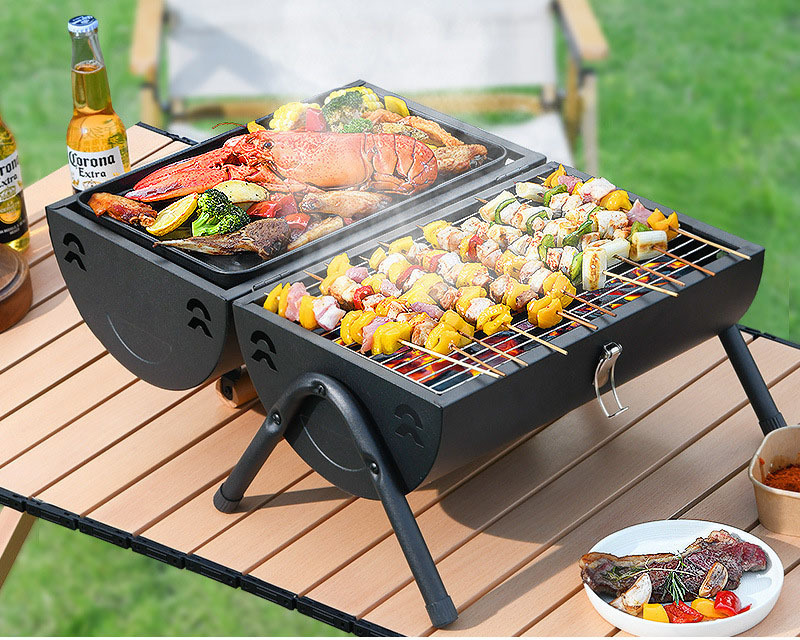 Camping Chimney Stainless Steel bbq Charcoal Grills Outdoor Mini Portable bbq churrasqueira Grills