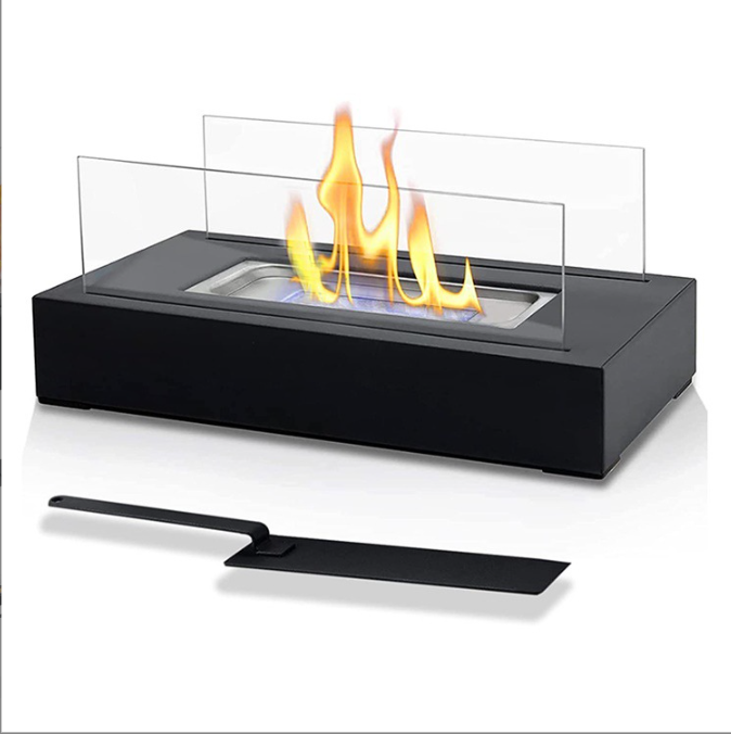 Tabletop Fireplace Glass Indoor and Outdoor Portable Table Fireplace Pit Ethanol Stove