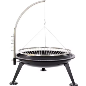 BBQ Grill Hanging Chain Charcoal BBQ Grill Height Adjustable Fire Pit Hanging Tripod Swing Fire Pit Outdoor Barbecue