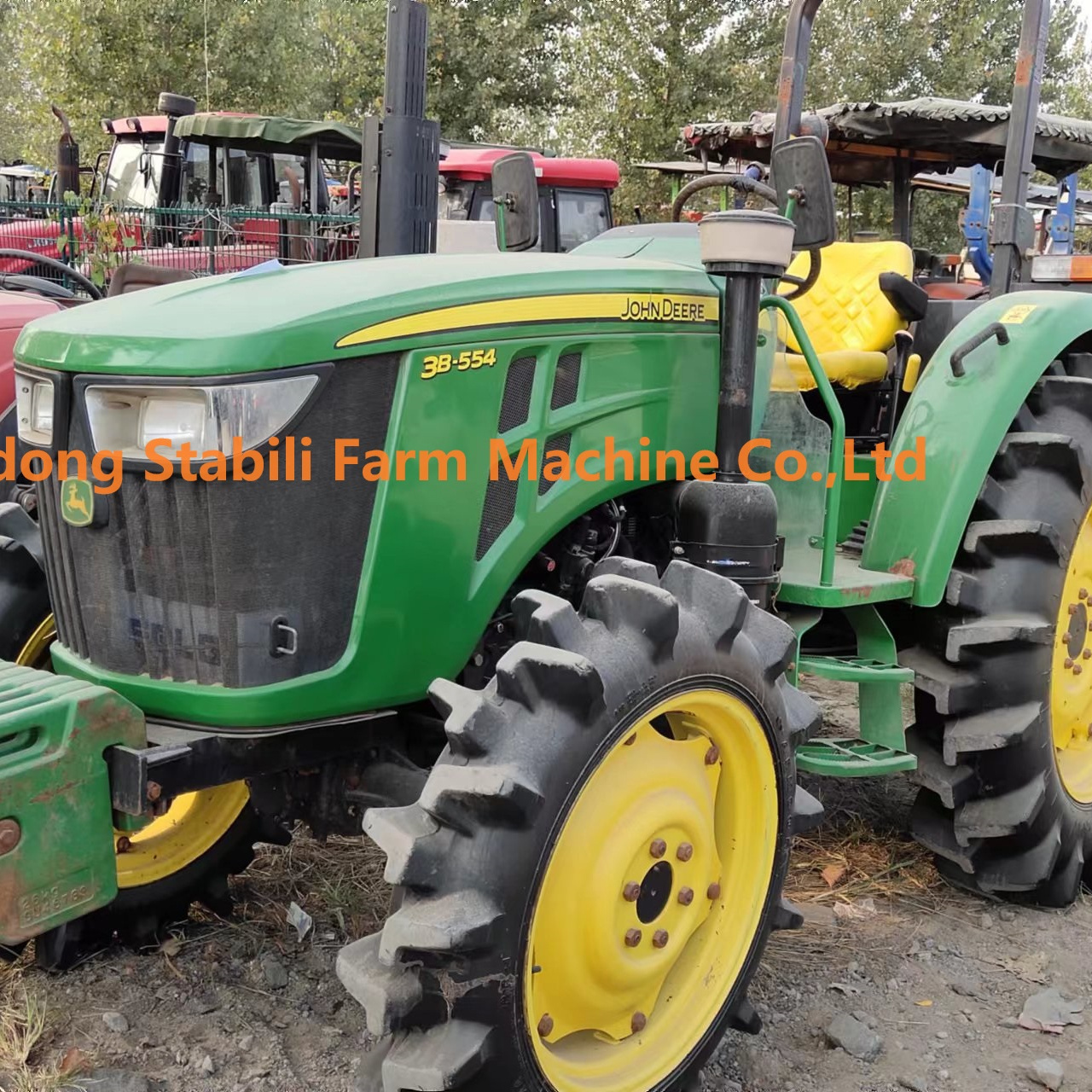 used john deere 3B554 farm wheel tractors 55hp 4x4wd with small mini compact agricultural machinery equipment