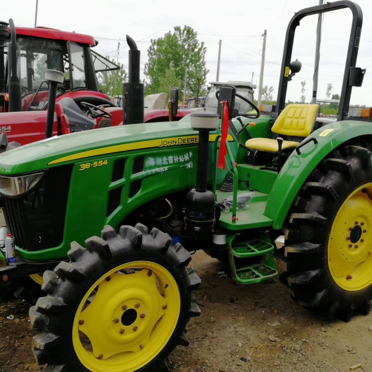 used john deere 3B554 farm wheel tractors 55hp 4x4wd with small mini compact agricultural machinery equipment