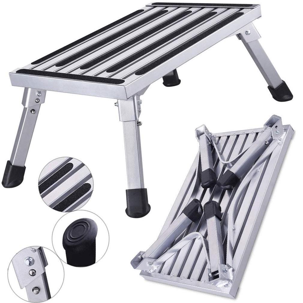 Folding Step Ladder 1 Step Work Platform Max Load 150 kg for Kitchen, Bathroom, Camping and More