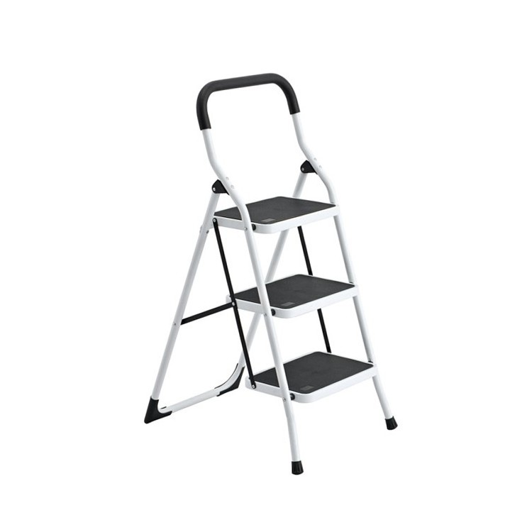 3 Step Folding Portable Stepladder with Anti-Slip Mat and Handle