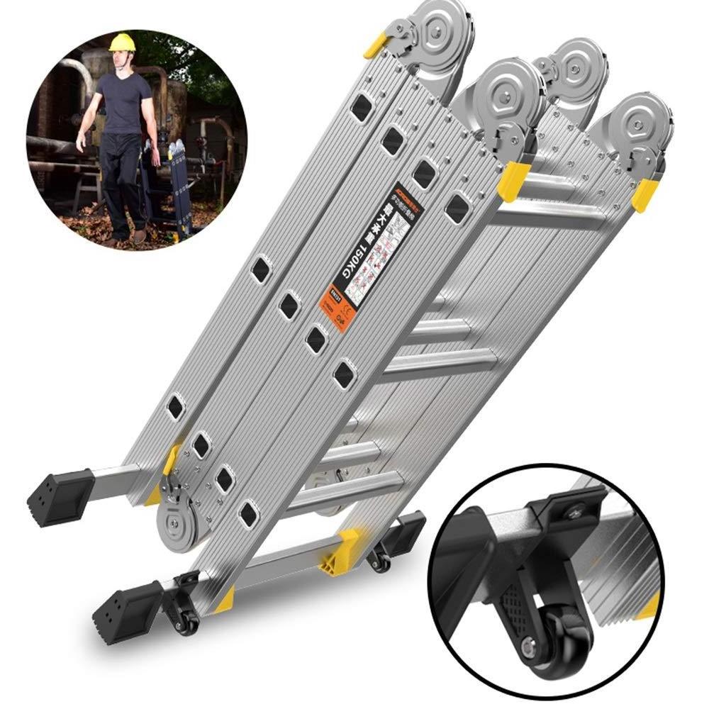 Folding Multi Purpose Ladder Aluminium Extendable Safety Step Ladder Locking Hinges