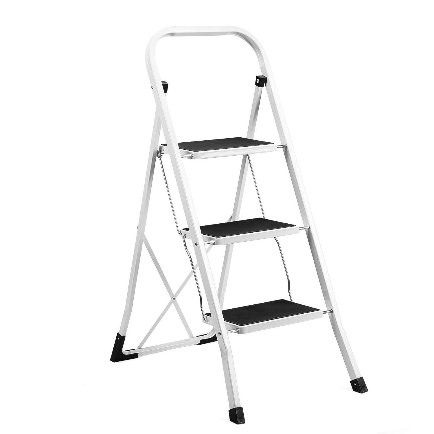 2 3 4 Step Ladder Folding Portable Compact Heavy Duty Iron Anti Slip Mat Stool