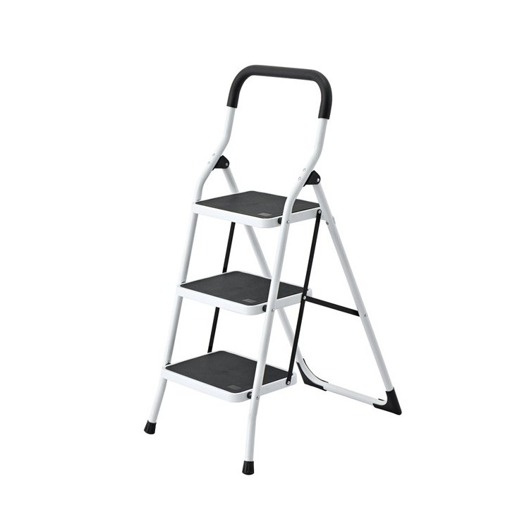 3 Step Folding Portable Stepladder with Anti-Slip Mat and Handle