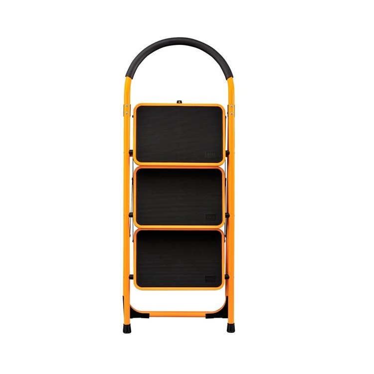 2 Steps Folding Step Ladder Household Ladder Folding Steel Ladder with Handrail and 26 cm Non-Slip Wide Pedal Maximum Load 150