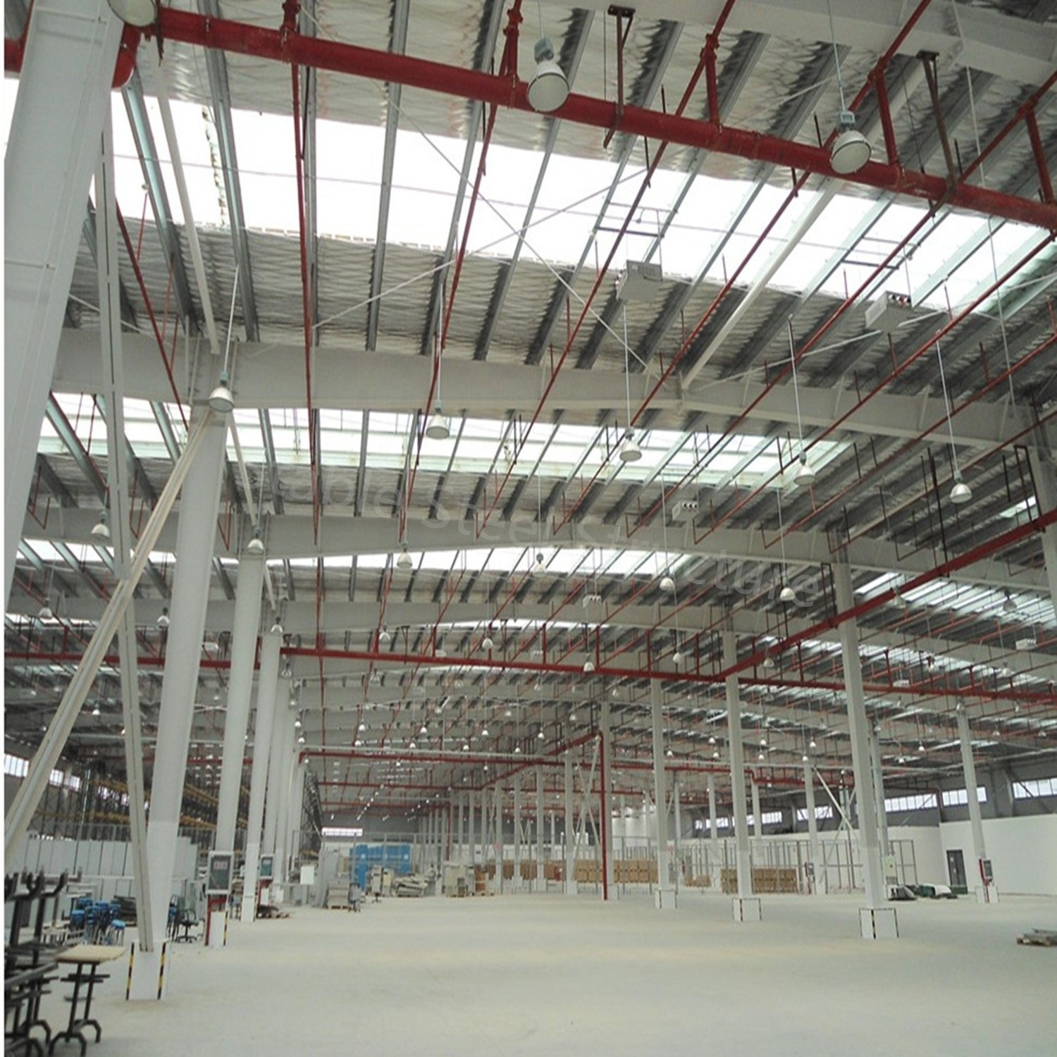 Detachable Light Steel Frame sloping roof factory prefab large span metal structure building for sale