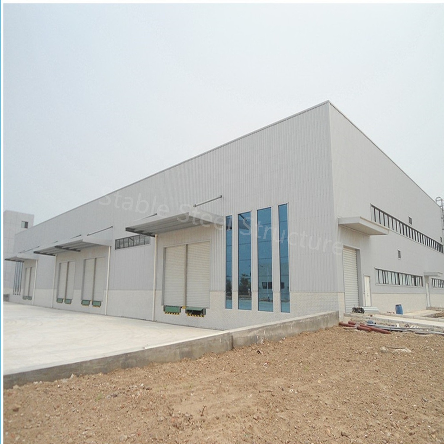 Detachable Light Steel Frame sloping roof factory prefab large span metal structure building for sale