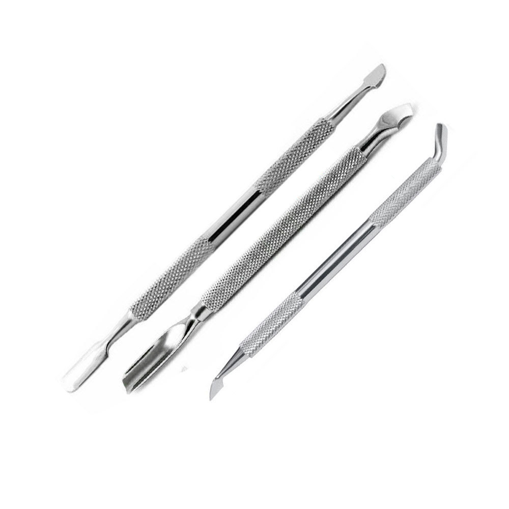 Podiatry Chiropody 3 Pcs Set Nail Cuticle Pushers Multipurpose Nail Care Manicure Tools Stainless Steel Wholesale