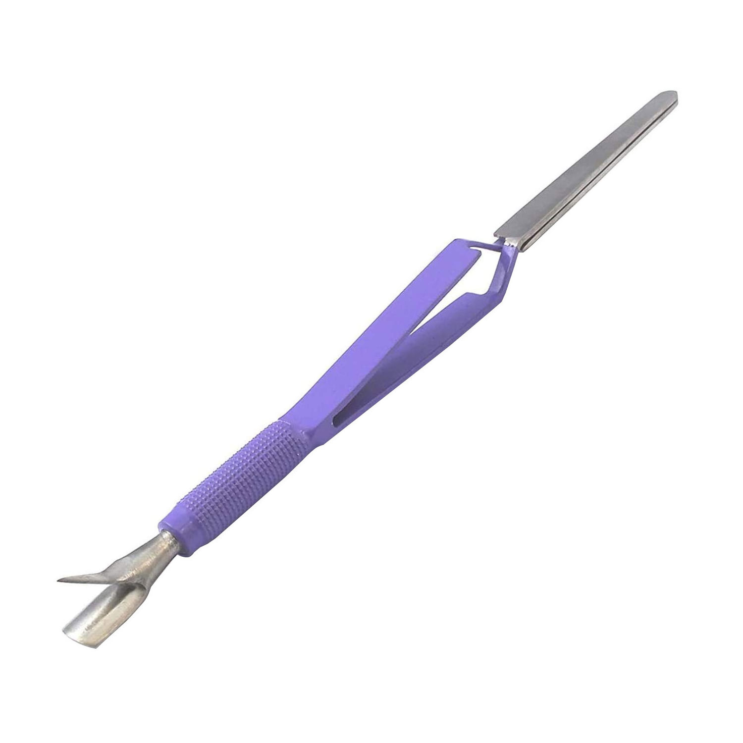 Acrylic Nail Pincher Tool Multi Function Cuticle Pusher Tweezer Magic Wand Purple Customize Beauty Instruments