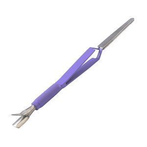 Acrylic Nail Pincher Tool Multi Function Cuticle Pusher Tweezer Magic Wand Purple Customize Beauty Instruments